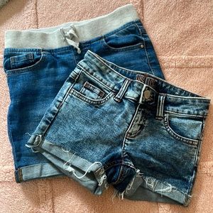 2 pairs of girls denim shorts sz 7